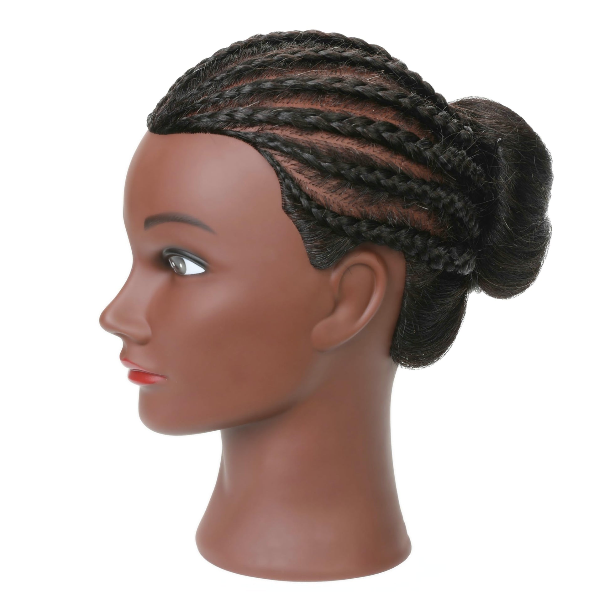 White Smoke LECIPO Mannequin Head with 100% Real Human Hair for African American Practice Manikin Doll Style Head Braiding Styling Cosmetology Barber Training with Stand