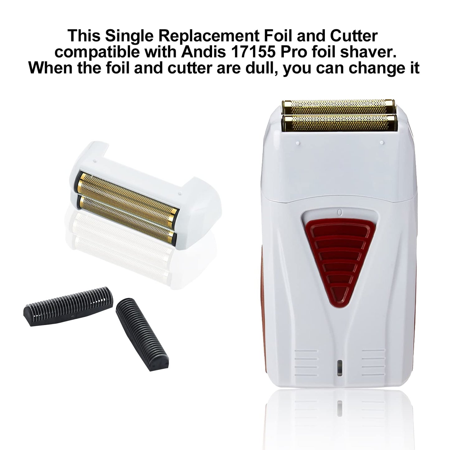 White Smoke 3 Pack Shaver Replacement Foil and Cutters compatible with"andis #17150 shaver foil replacement" Golden