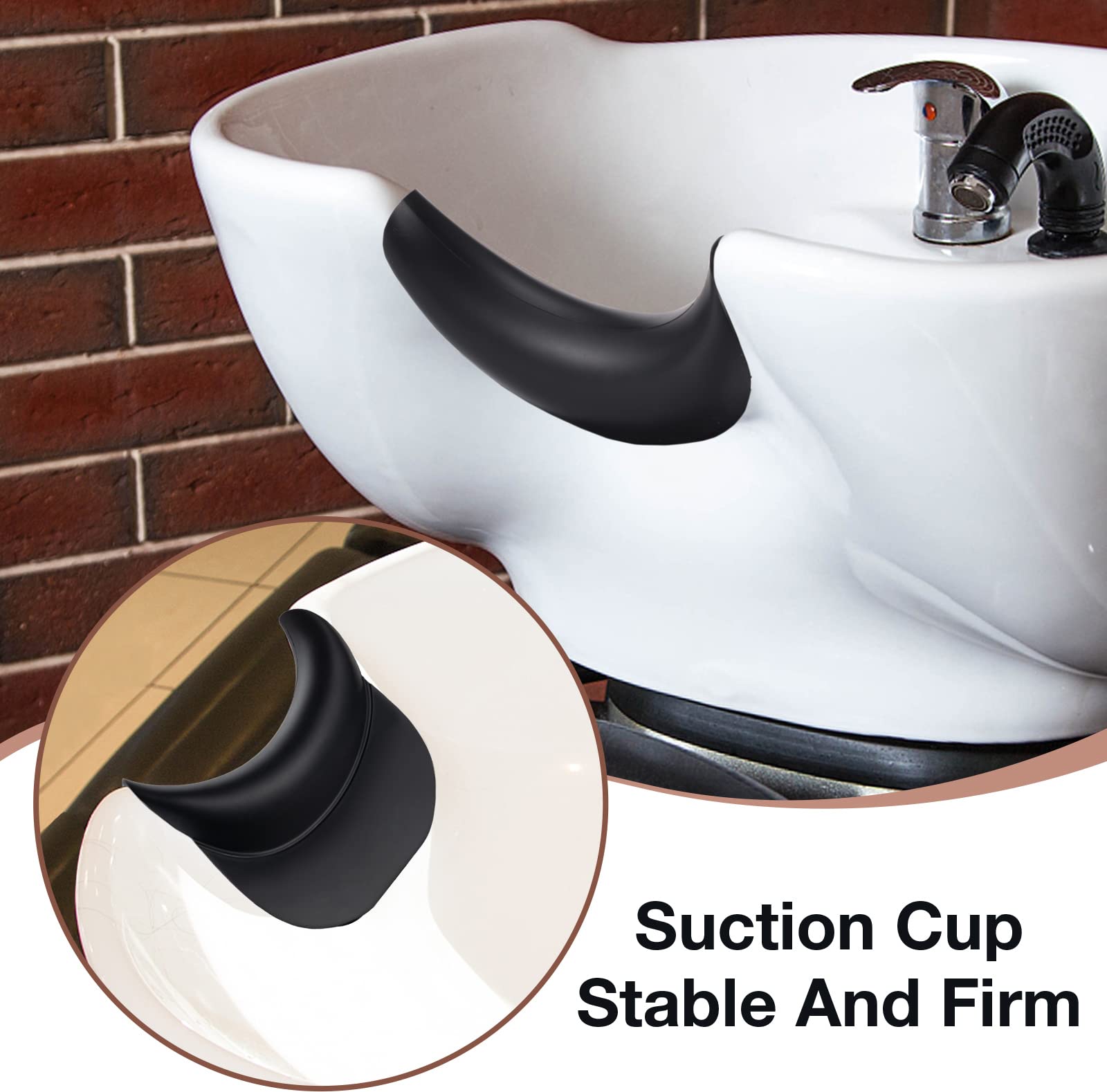 White Smoke Noverlife Salon Neck Rest Cushion with Suction Cup, Non-Slip Soft Silicon Shampoo Bowl Neck Rest, Portable Hair Salon Shampoo Sink Gel Neck Pad, Hair Washing Sink Neck Support for Home Salon Basin