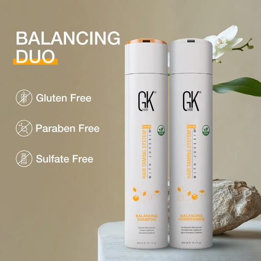Rosy Brown GK HAIR Balancing Shampoo and Conditioner Set for Oily Hair Upto 72-Hour Freshness Best Shampoo and Conditioner for Greasy Scalp Build Up Dirt, Skip the Daily Wash, Gentle Fragrance 10.1 Fl Oz