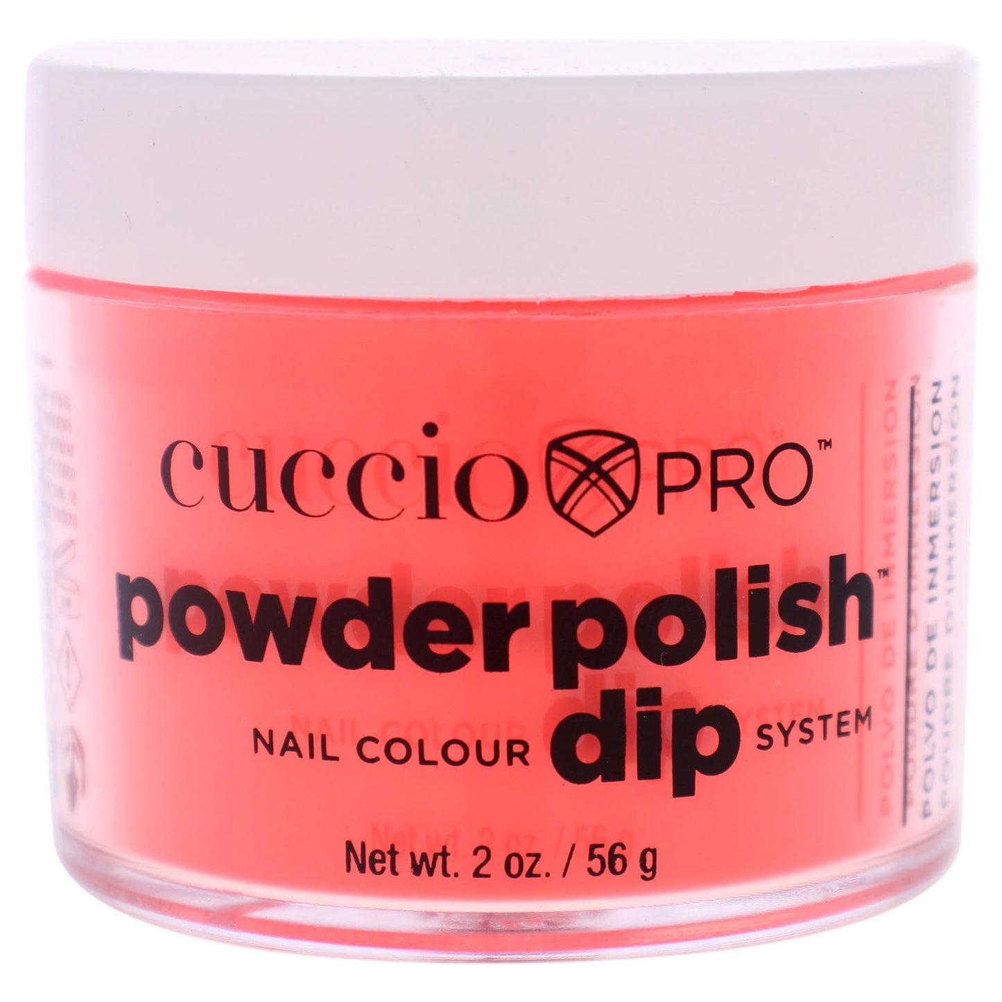 Light Gray Cuccio Pro Powder Polish Dip - Neon Red - Nail Lacquer for Manicures & Pedicures, Easy & Fast Application/Removal - No LED/UV Light Needed - Non-Toxic, Odorless, Highly Pigmented - 2 oz