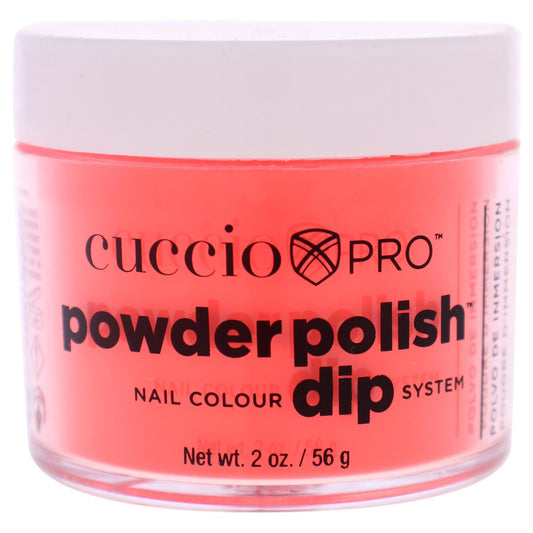 Light Gray Cuccio Pro Powder Polish Dip - Neon Red - Nail Lacquer for Manicures & Pedicures, Easy & Fast Application/Removal - No LED/UV Light Needed - Non-Toxic, Odorless, Highly Pigmented - 2 oz