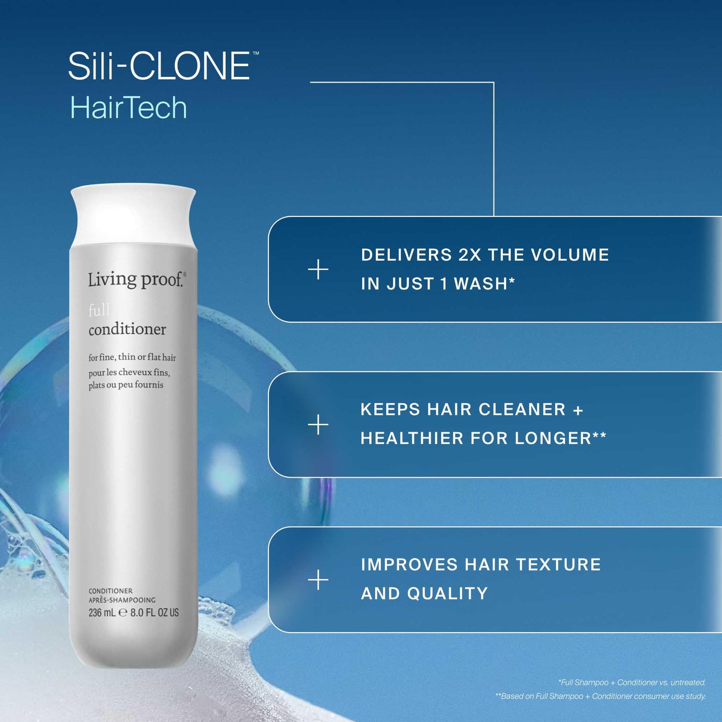 Steel Blue Living proof Full Conditioner Volumizing & Moisturizing Conditioner – Adds Volume, Softness, Shine, Silicone-Free, Safe for Color Treated Hair, 8 oz