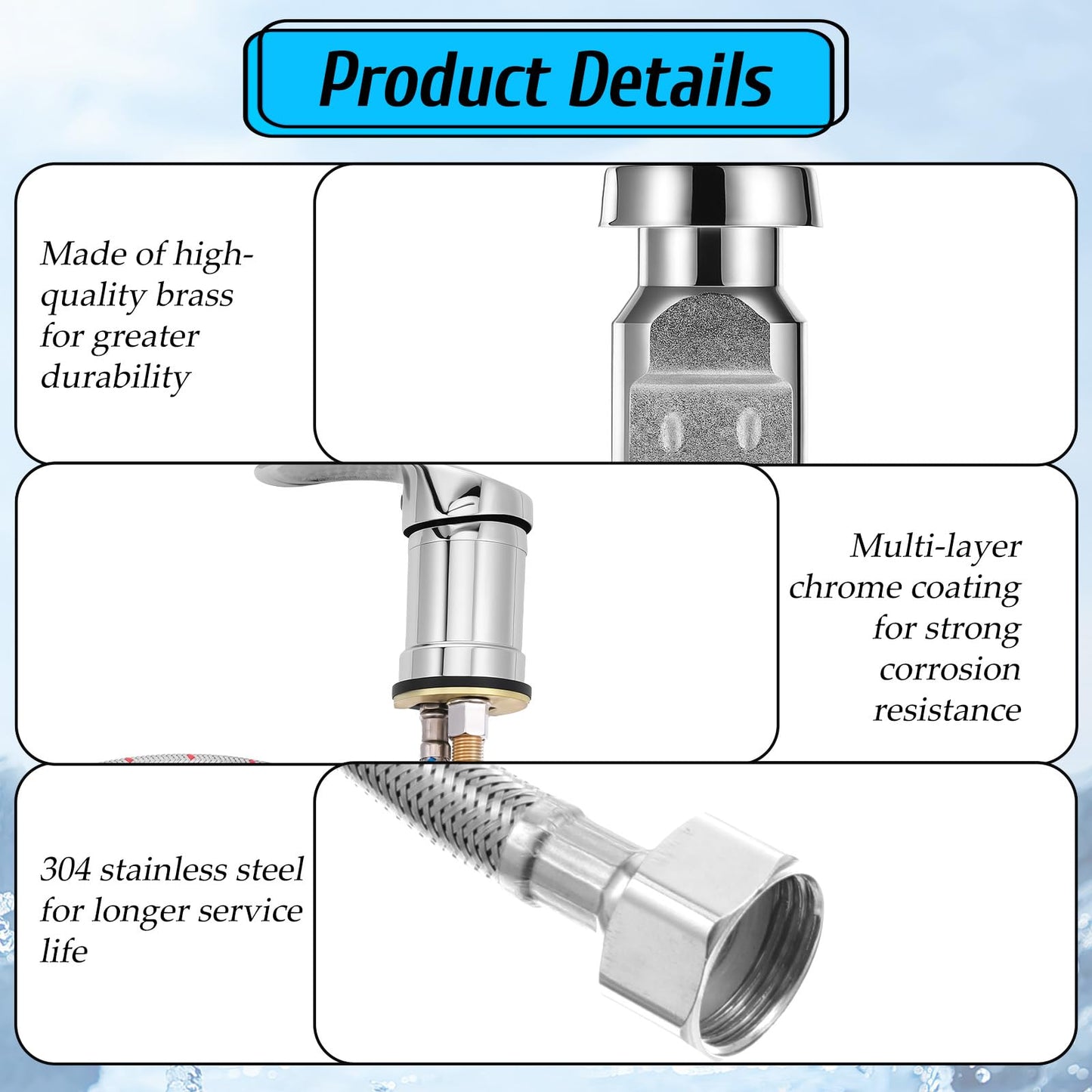 White Smoke Salon Shampoo Bowl Faucet, Hair Salon Sink Faucets Sprayer Hose Set Professional Vacuum Breaker Outside Faucet Kit with Sprayer Replacement Part for Bathroom Sink Shampoo Bed
