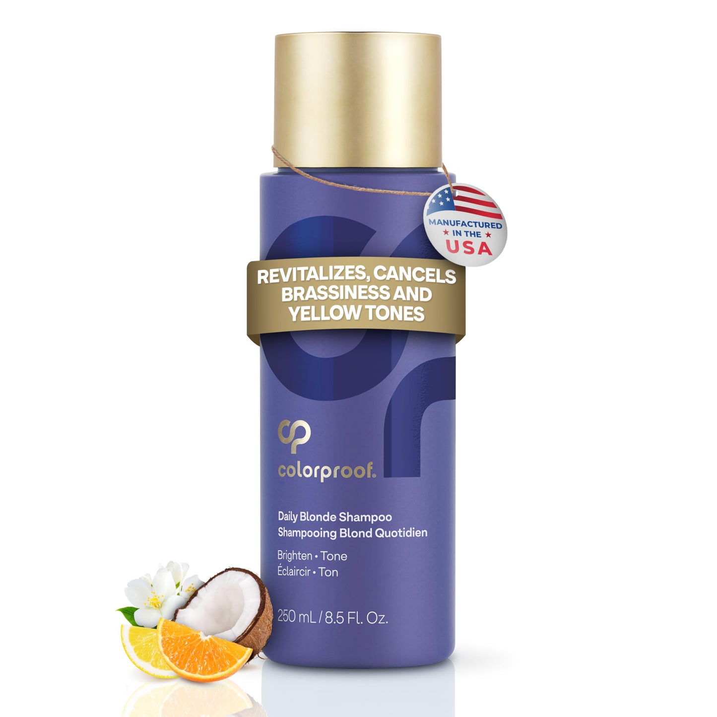 White Smoke Colorproof Daily Blonde Shampoo 8.5 Fl. Oz. Sulfate Free Shampoo for Blonde Color Treated Hair with Citrus, Jasmine & Coconut Milk Scent for Cleansing & Toning