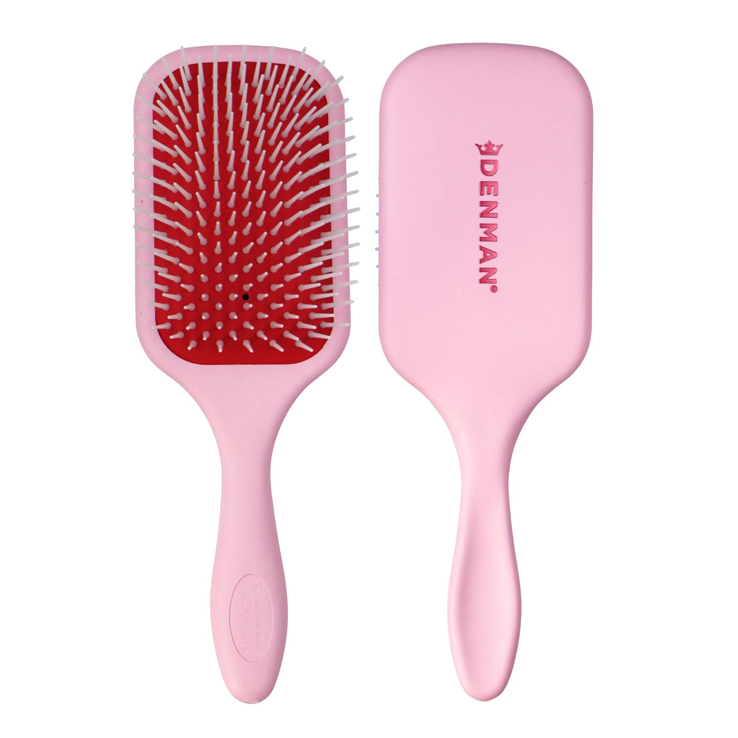 White Smoke Denman D38 Paddle Hairbrush Pink crush -Air cushioned pad for Detangling, Blow drying, Smoothing, Styling brush - Hair brush For All Hair types - Women and Men