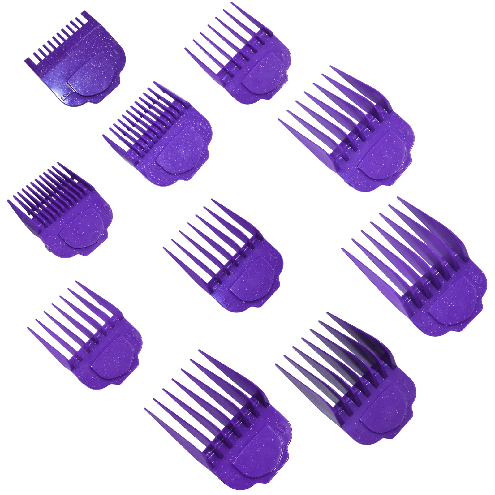White Smoke Magnetic Clipper Guards Guide Comb Set Compatible with Andis Master Hair Clippers,Size form to 1/16 to 1 in,10pcs Purple