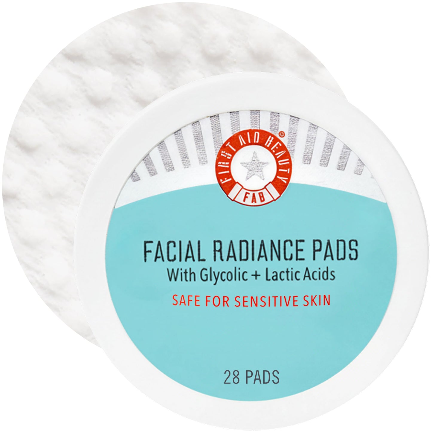 White Smoke First Aid Beauty - Facial Radiance Pads with Glycolic & Lactic Acids, Daily Exfoliating Pads with AHA, Visibly Smaller Pores, Help Tone & Brighten Skin, One-Step Makeup Prep, Compostable, 28