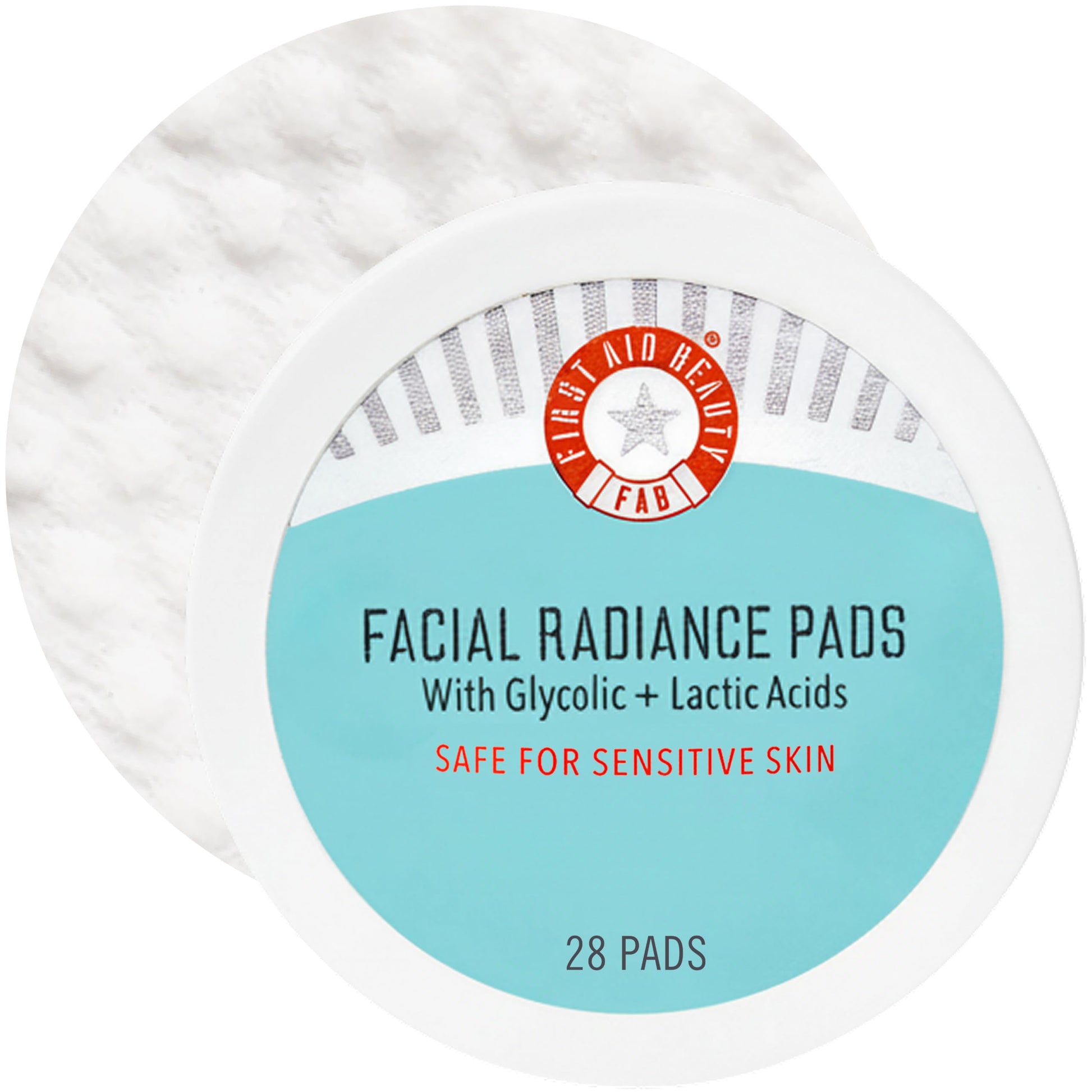 White Smoke First Aid Beauty - Facial Radiance Pads with Glycolic & Lactic Acids, Daily Exfoliating Pads with AHA, Visibly Smaller Pores, Help Tone & Brighten Skin, One-Step Makeup Prep, Compostable, 28