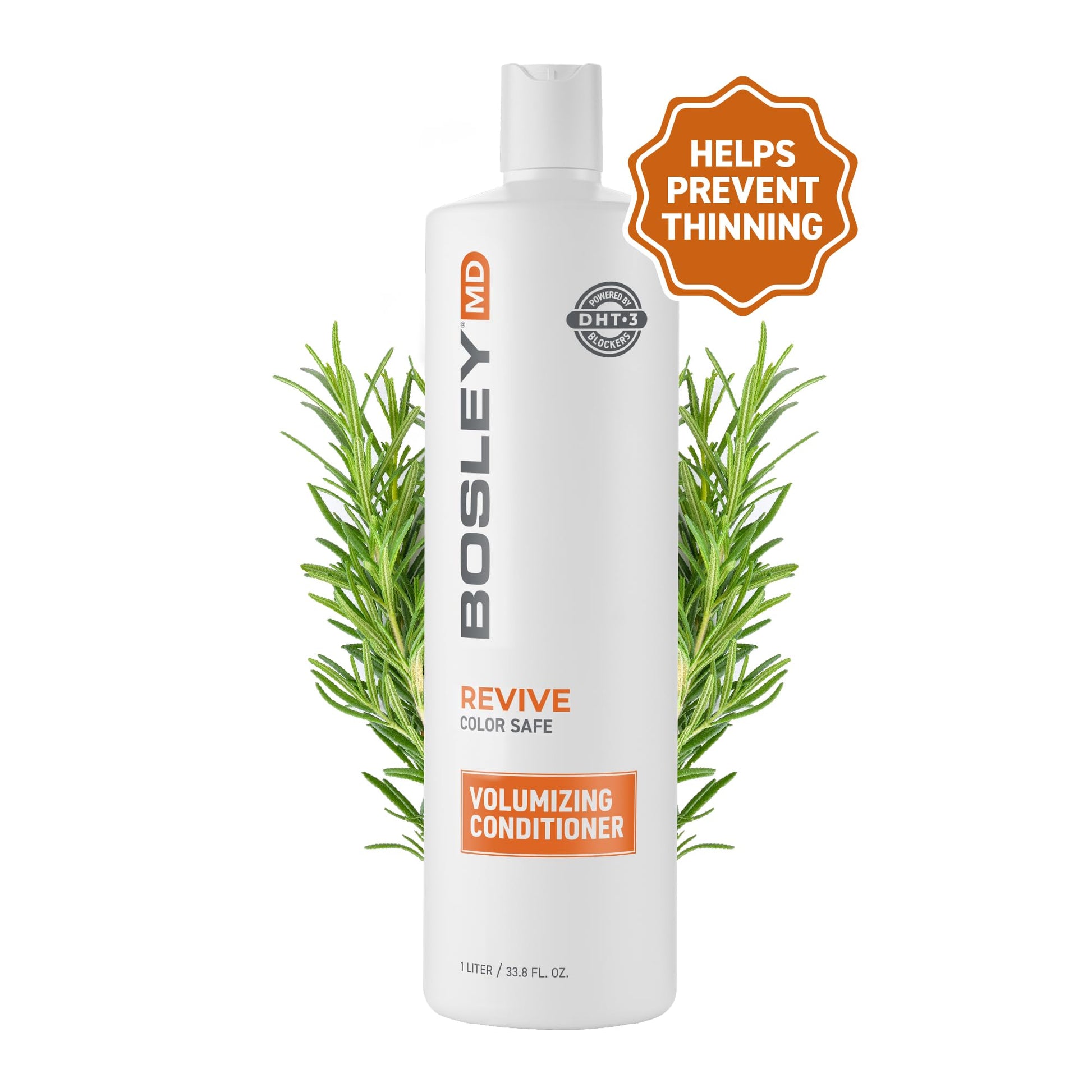 White Smoke BosRevive Volumizing Conditioner for Thinning, Color/Chemically-Treated Hair – DHT Blocker, Sulfate-Free, Vegan, Biotin, Saw Palmetto & Rosemary – Thicker, Fuller Hair – 33.8 Fl Oz.