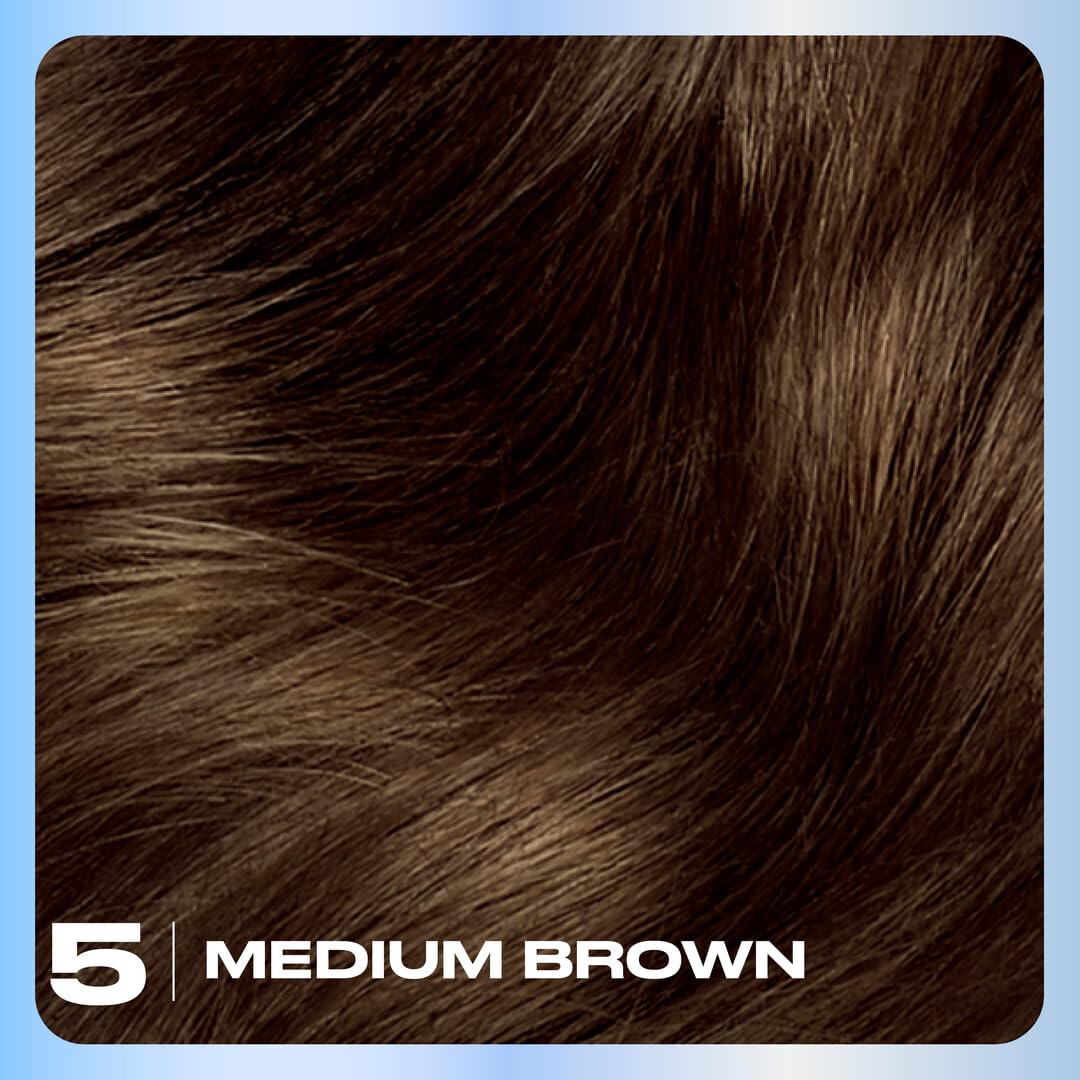Black Clairol Nice'n Easy Permanent Hair Dye, 5 Medium Brown Hair Color, Pack of 3 - Packaging May Vary