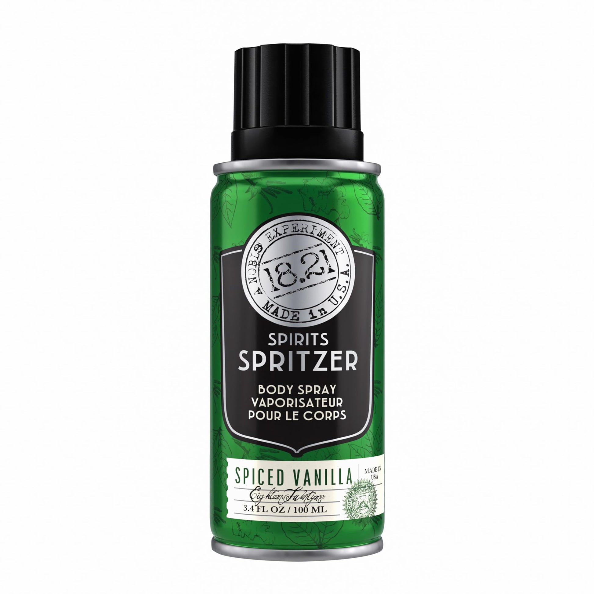 Black 18.21 Man Made Men’s Spirits Spritzer Spiced Vanilla Fragrance, 3.4 oz. - Luxurious Long-Lasting All Over Body Spray with Masculine Aromatics - Premium Men Care Products - Gifts for Him