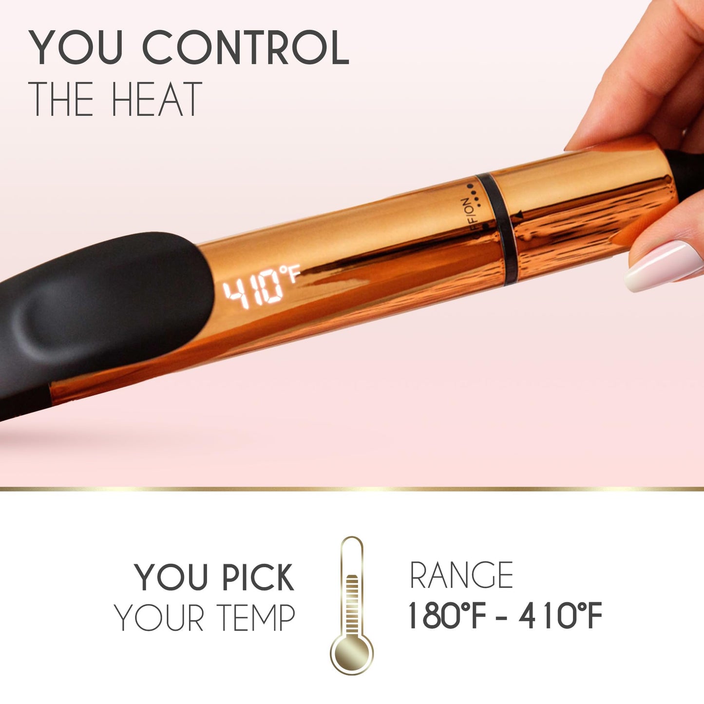 White Smoke ELLA BELLA® Curling Iron 1 Inch • Professional Hair Curler • Curling Wand • Ceramic Curling Irons • Transform Your Look in Seconds • Suitable for All Hair Types • Say Goodbye to Heat Damage