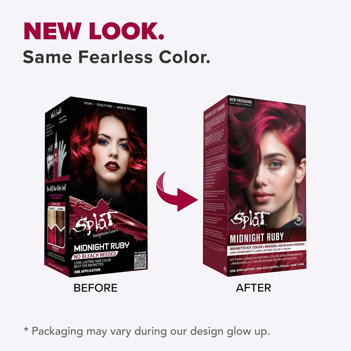 White Smoke Splat Vegan and Cruelty-Free Semi-Permanent Hair Color Dye (6 Fl Oz, MIDNIGHT RUBY)