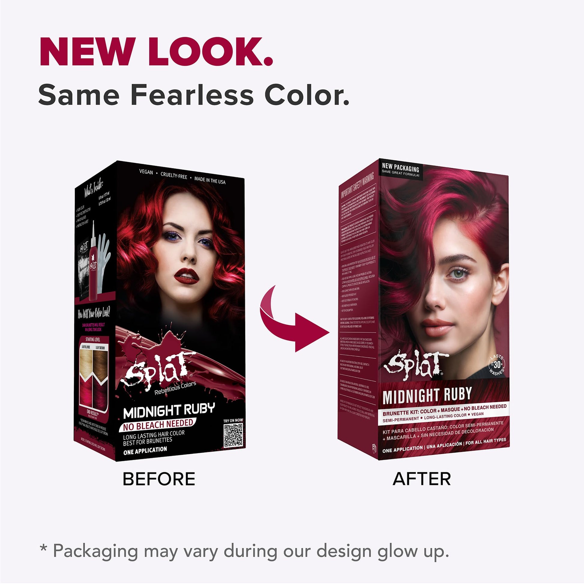 White Smoke Splat Vegan and Cruelty-Free Semi-Permanent Hair Color Dye (6 Fl Oz, MIDNIGHT RUBY)