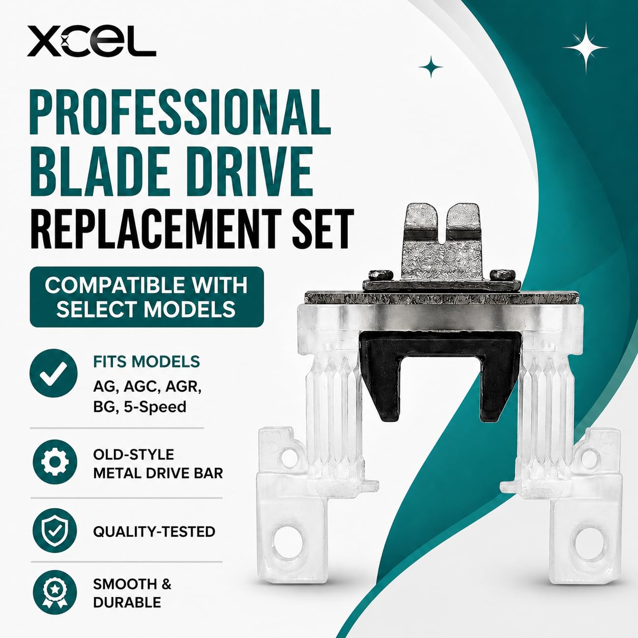 White Smoke XCEL Blade Drive Lever Assembly Replacement, Compatible with Select Andis AG, AGC, AGR, BG and 5-Speed Grooming Clippers - 4 Pack