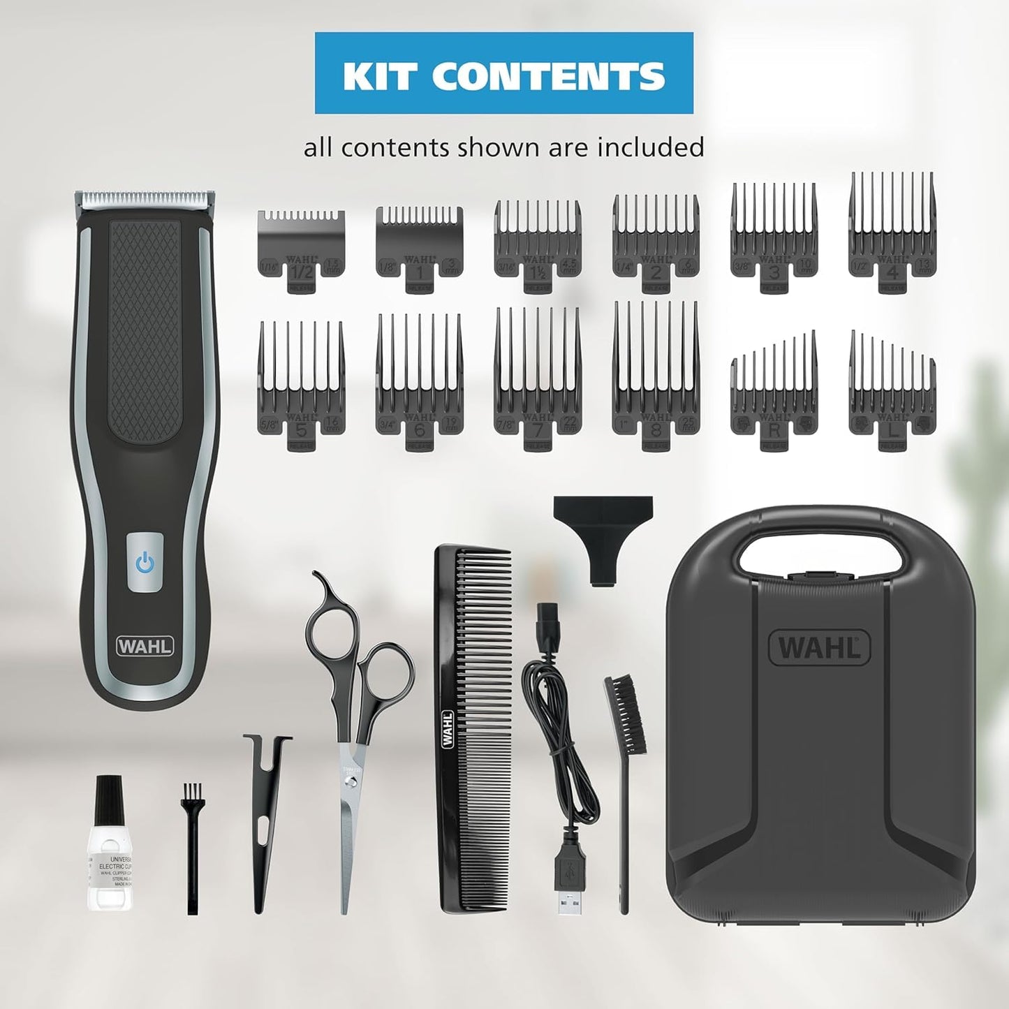 White Smoke Wahl Clipper Self-Haircut Pro Lithium Ion Cordless Hair Clippers, Easy to Use Self Haircutting Kit Designed for DIY Haircuts – Model 3026122
