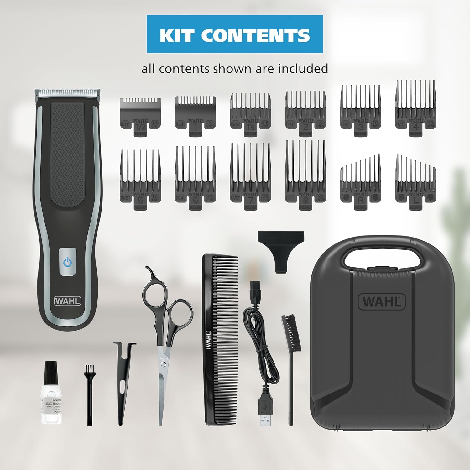 White Smoke Wahl Clipper Self-Haircut Pro Lithium Ion Cordless Hair Clippers, Easy to Use Self Haircutting Kit Designed for DIY Haircuts – Model 3026122