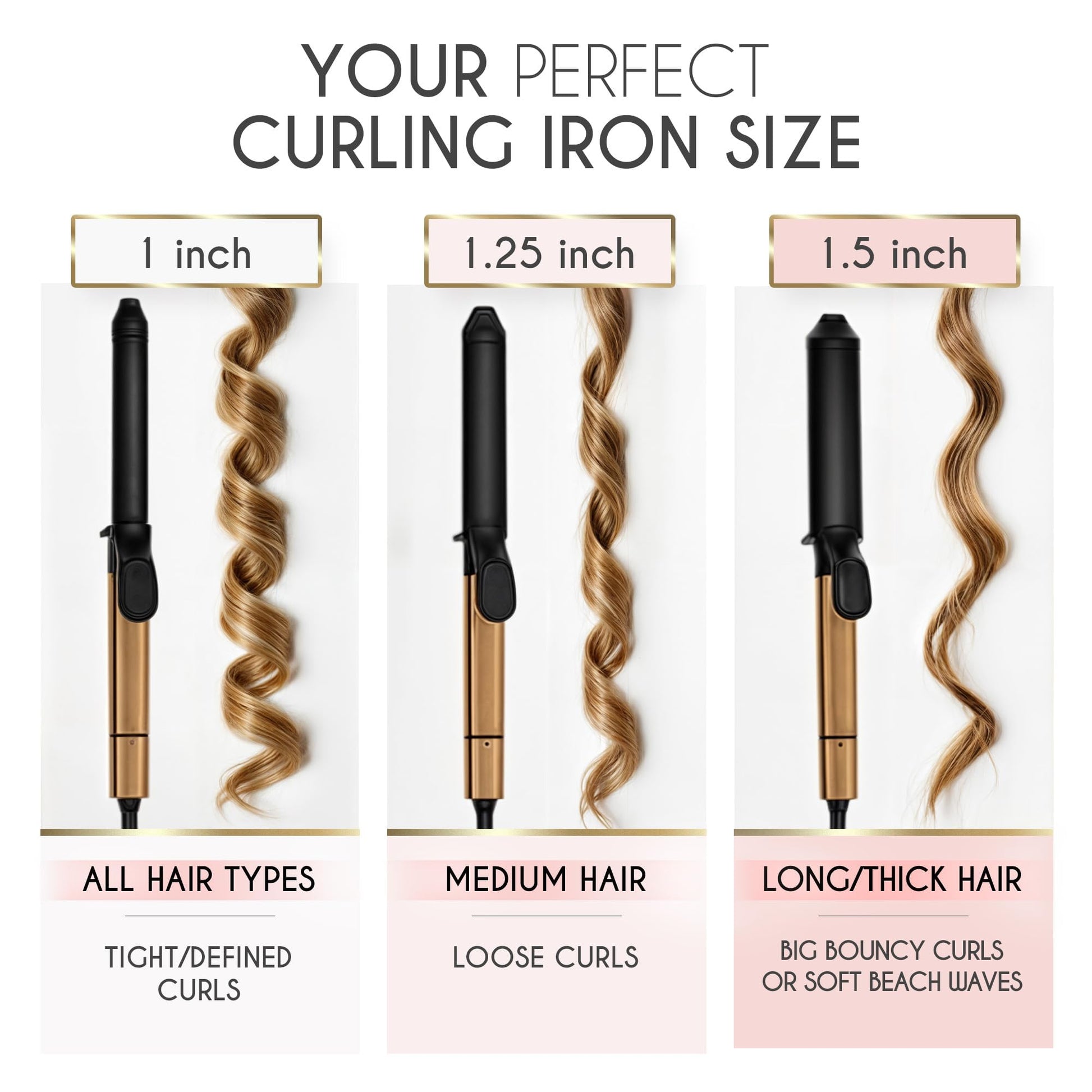 White Smoke ELLA BELLA® Curling Iron 1 Inch • Professional Hair Curler • Curling Wand • Ceramic Curling Irons • Transform Your Look in Seconds • Suitable for All Hair Types • Say Goodbye to Heat Damage