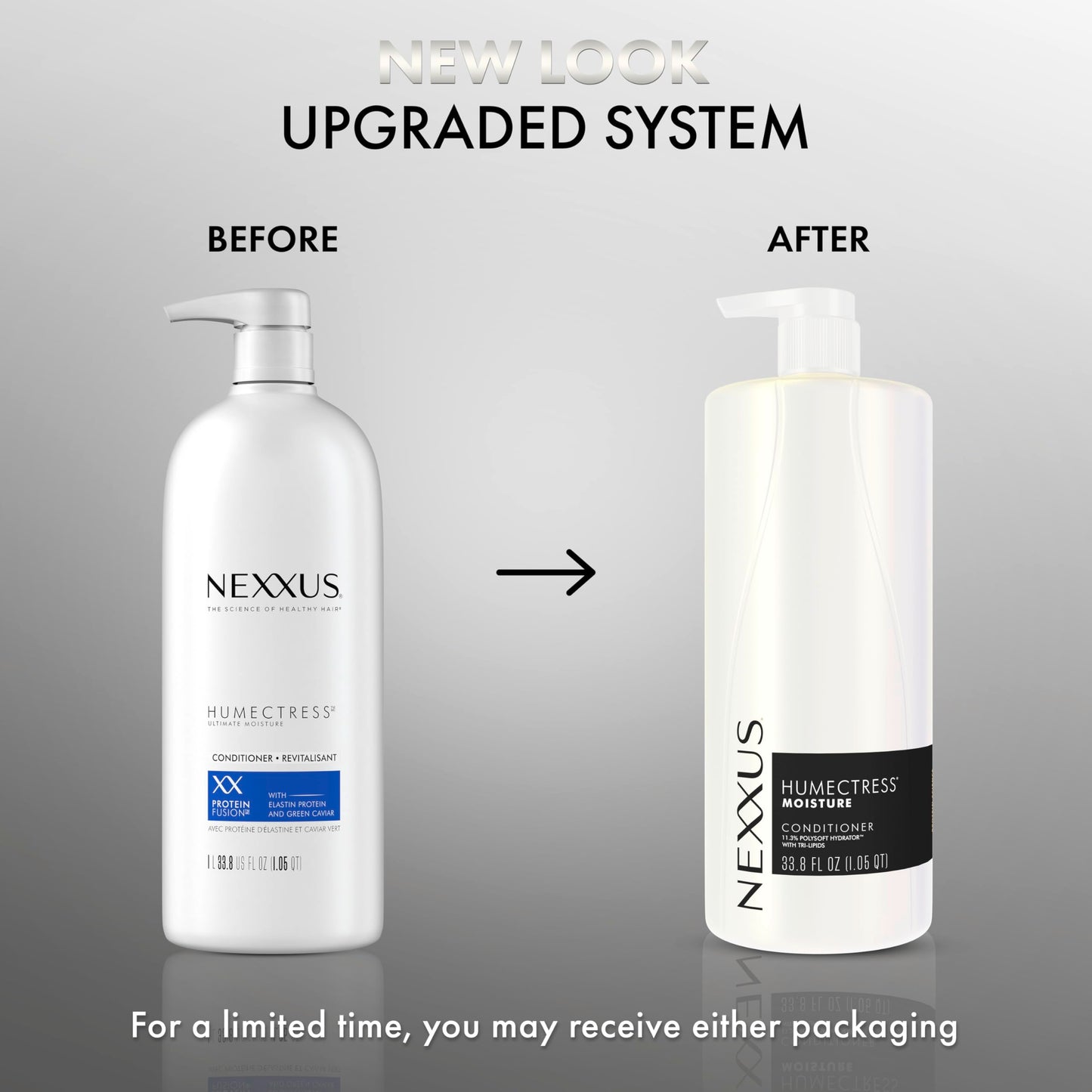 Light Gray Nexxus Humectress Conditioner for Ultimate Moisture for Dry Hair Powered by POLYSOFT HYDRATOR Technology with Tri-lipids 33.8 oz