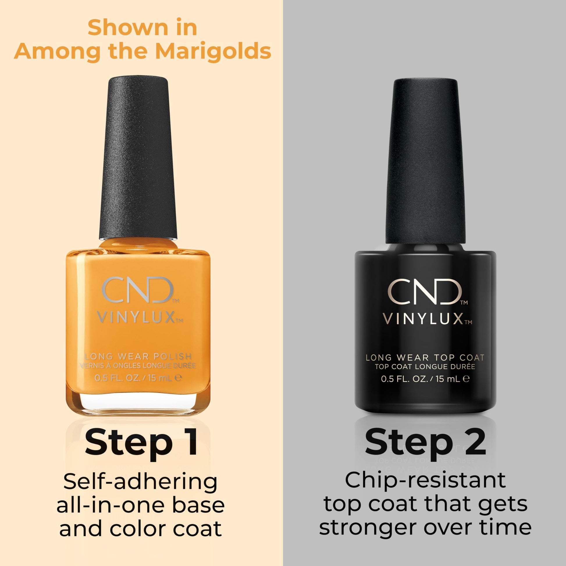 Gray CND Vinylux Longwear Yellow Nail Polish, Gel-like Shine & Chip Resistant Color, 0.5 Fl Oz