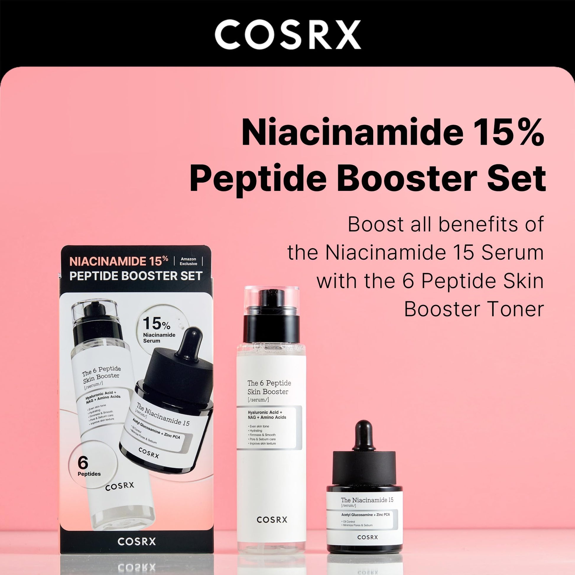 Light Pink COSRX Vitamin C 23% Peptide Booster Set - Amazon Exclusive - Korean Skin Care, Gift Sets, Vitamin C Serum, Face Serum
