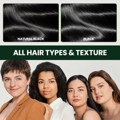 Black Dongsung Herb Speedy Color Cream (Natural Black, 3 Pack), PPD-Free Ammonia-Free Vegan Gray Coverage Hair Dye with Sun Protection, Odorless, Gentle for Sensitive Scalp, No Eye or Scalp Irritation