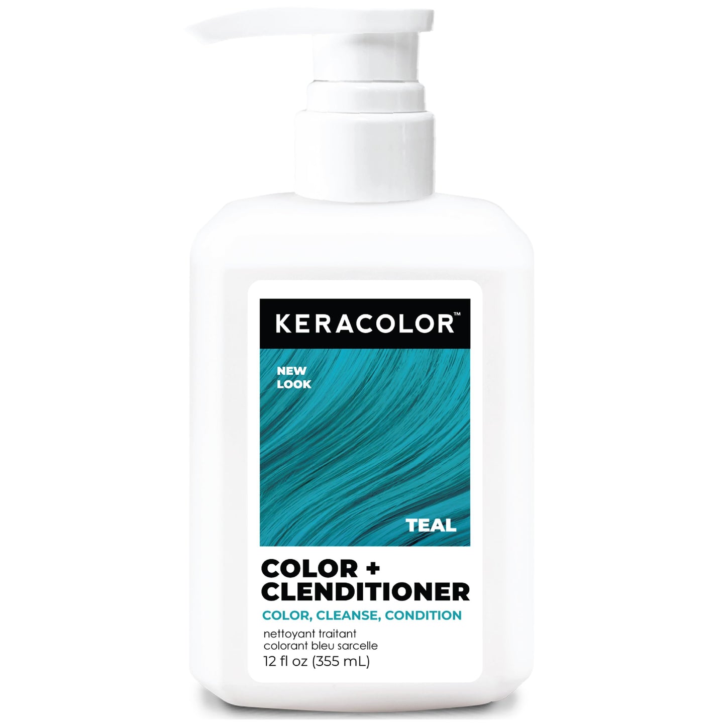 White Smoke Keracolor Clenditioner TEAL Hair Dye - Semi Permanent Hair Color Depositing Conditioner, Cruelty-free, 12 Fl. Oz.