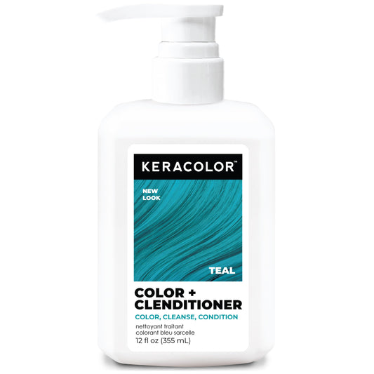 White Smoke Keracolor Clenditioner TEAL Hair Dye - Semi Permanent Hair Color Depositing Conditioner, Cruelty-free, 12 Fl. Oz.