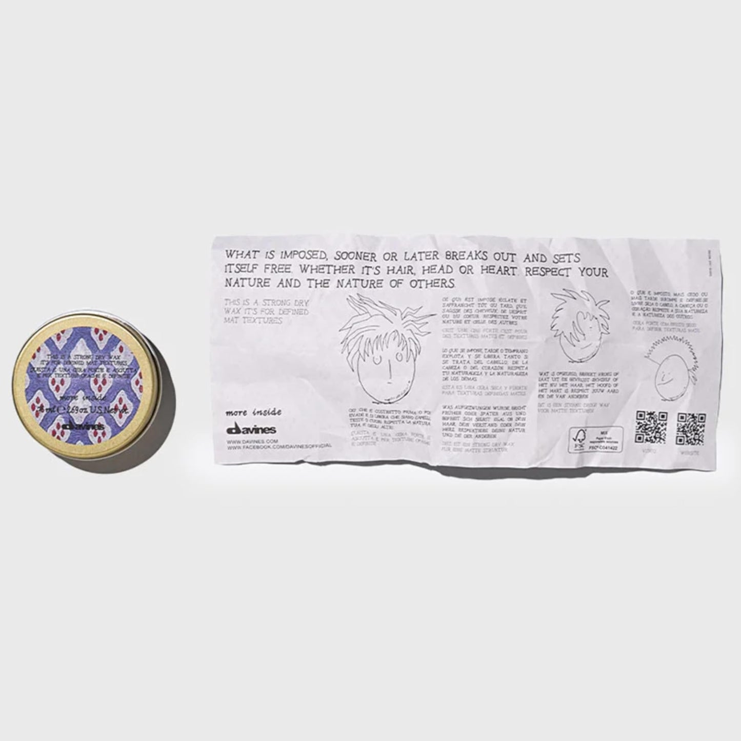 Light Gray Davines This Is A Strong Dry Wax, Strong Hold Matte Texture - Dry Wax for Definition & Separation - Creates Rough & Messy Looks, 2.54 Fl Oz