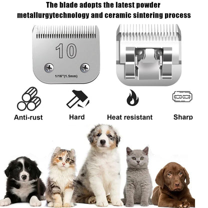 White Smoke 7PCS Dog Grooming Blades Compatible with Andis Dog Clippers,Dog Clipper Blades Compatible with Oster A5,Wahl km10 Dog Clippers for Animal Dog Cat Horse,Stainless-Steel Blade Sharp