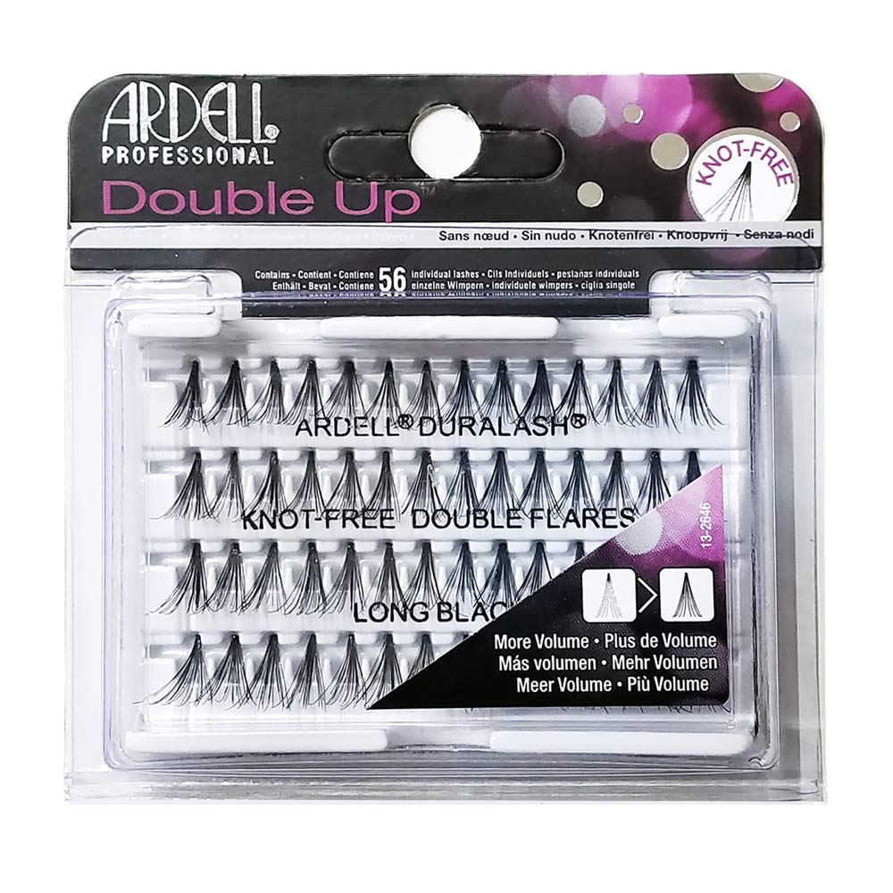 White Smoke (6 Pack) ARDELL Professional Double Individuals Knot-Free Double Flares - Long Black
