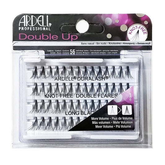 White Smoke (6 Pack) ARDELL Professional Double Individuals Knot-Free Double Flares - Long Black