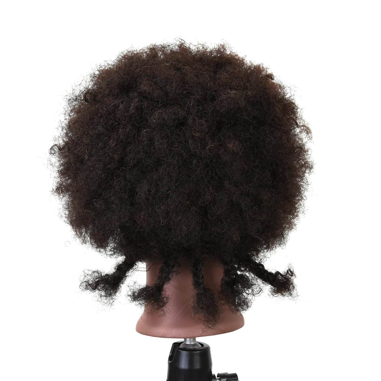 White Smoke Afro Mannequin Head with 100% Human Hair Curly Hair Hairdresser Hair Styling Manikin Head Cosmetology Doll Head for Display Practice Braiding Styling with Clamp Stand