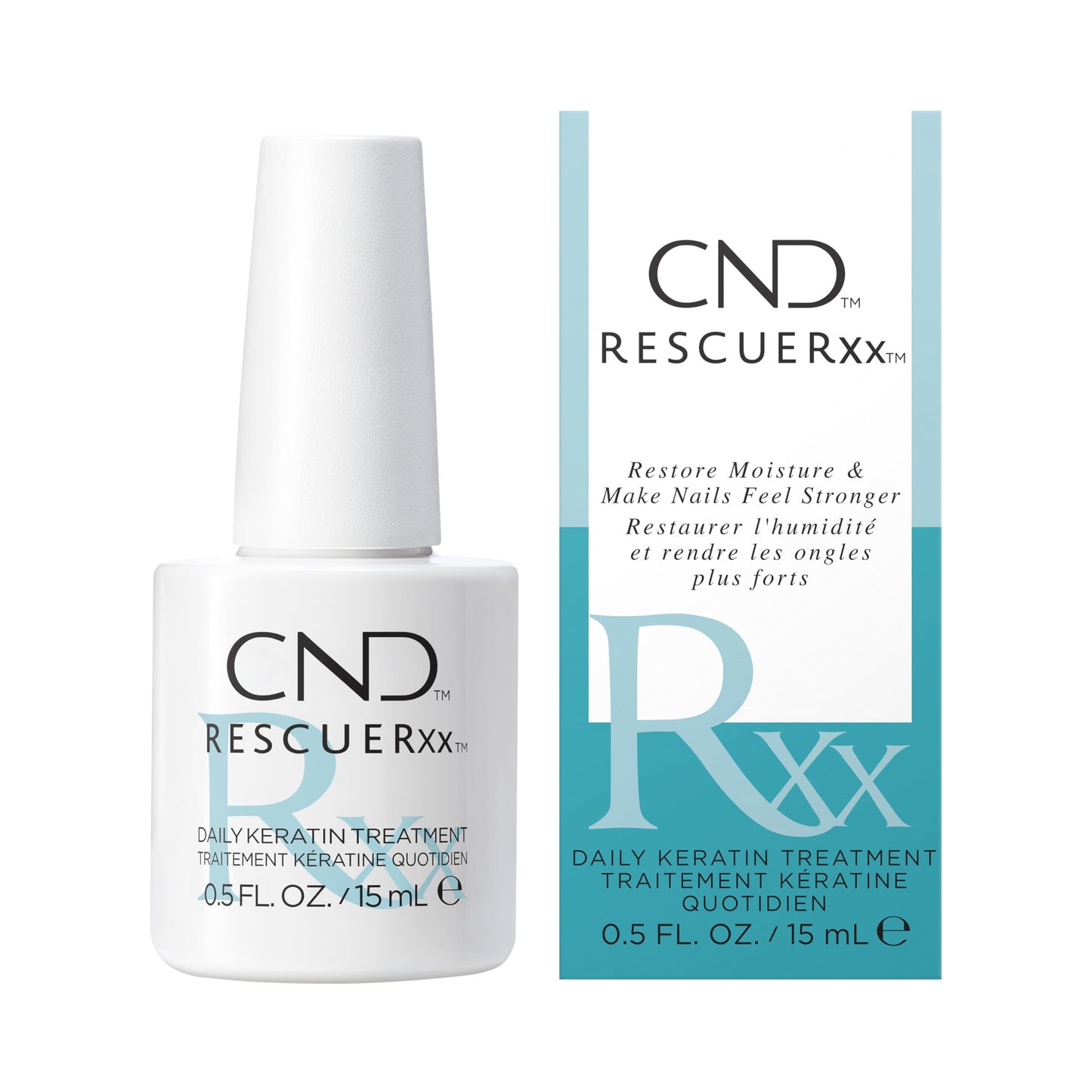 White Smoke CND RescueRxx Daily Keratin Treatment, 0.5 fl oz (Packaging May Vary)