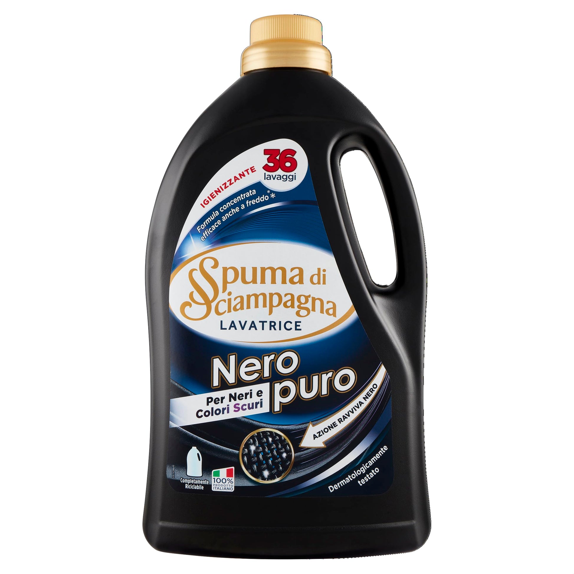 White Smoke Spuma di Sciampagna Nero Puro Liquid Laundry Detergent for Blacks and Dark Colors, 1620 ml, 36 Washes