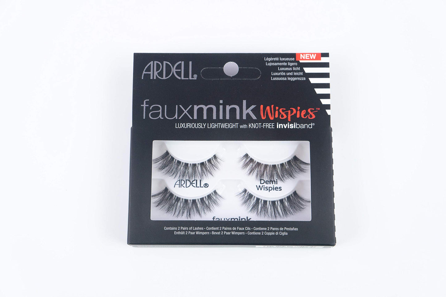 Dark Slate Gray Ardell Faux Mink Wispies Lashes - Lightweight, Knot-Free, Natural-Looking False Eyelashes with Invisiband, 2-Pairs
