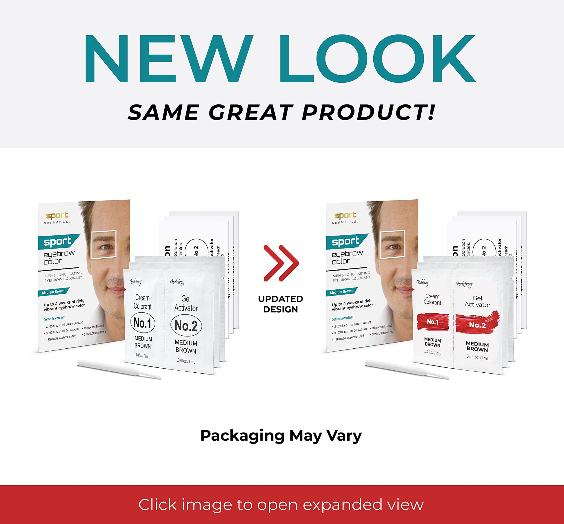 White Smoke Sport Eyebrow Colorant, Men's Long Lasting Treatment to Cover Gray Brow Hairs, Medium Brown