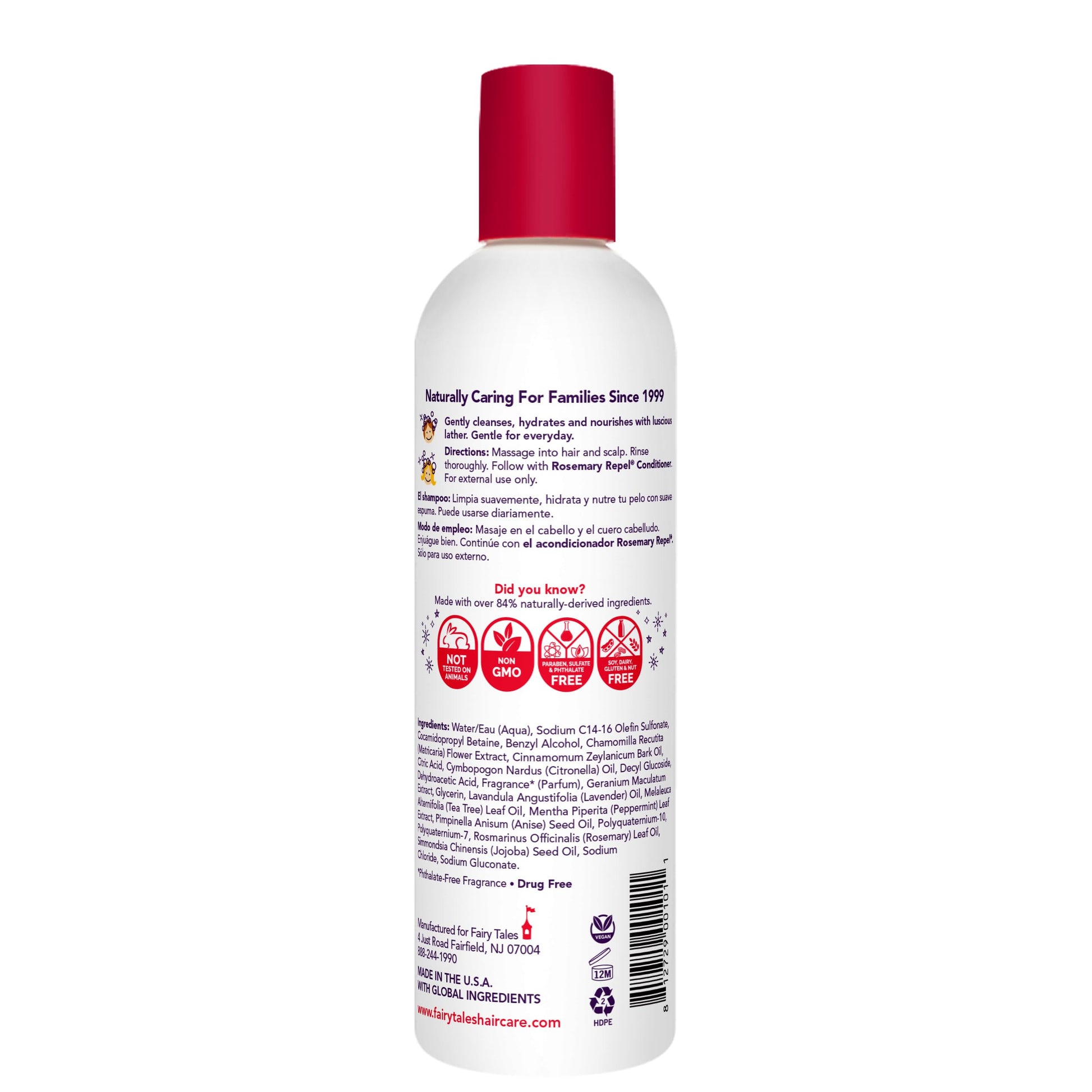 White Smoke Fairy Tales Rosemary Repel Daily Kids Shampoo– Kids Like the Smell, Lice Do Not, 12 fl oz. (Pack of 1)