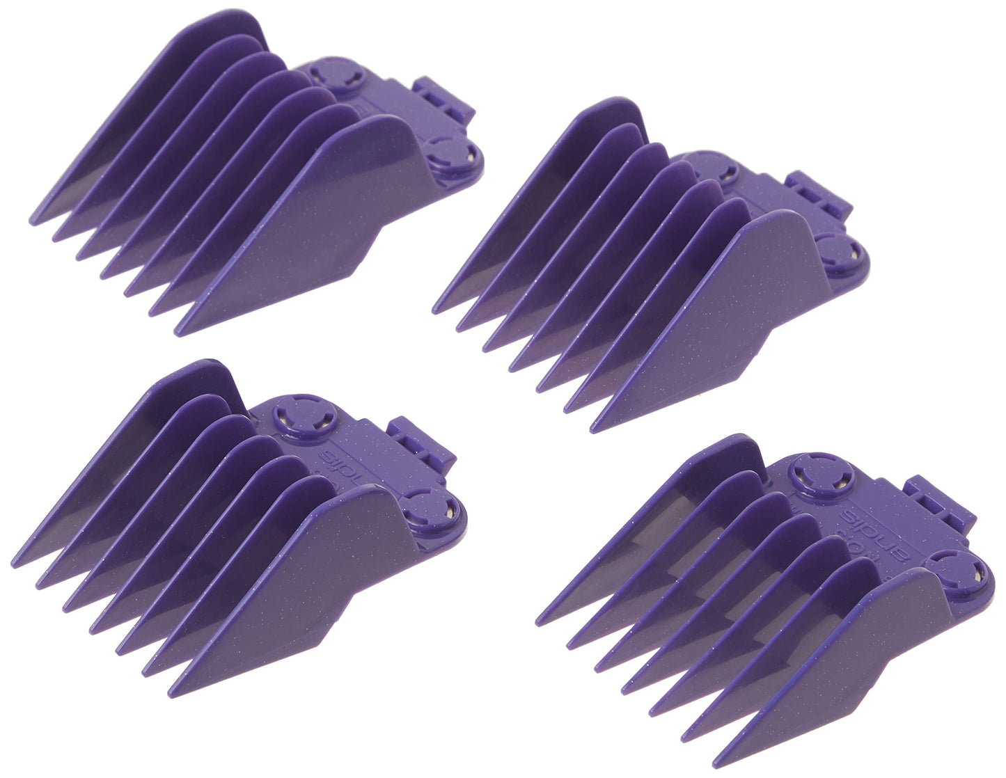 White Smoke Andis 01415 Master Dual Magnet Large Comb Set - Crafted with High-Grade Metal, Contains 4 Different Size Combs - Providing a Comfortable & Snag-Free Experience - Purple