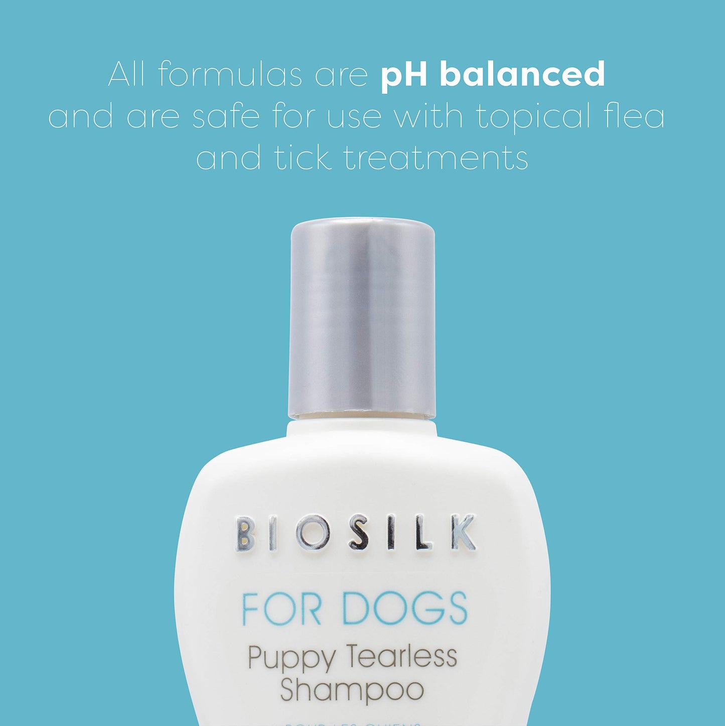 Medium Aquamarine BioSilk for Dogs Puppy Tearless Shampoo, Gentle Dog Wash with Silk Proteins, Paraben and Sulfate Free Formula Helps Clean and Condition Coats for Puppies and Dogs, 12 Fl Oz - 2 Pack