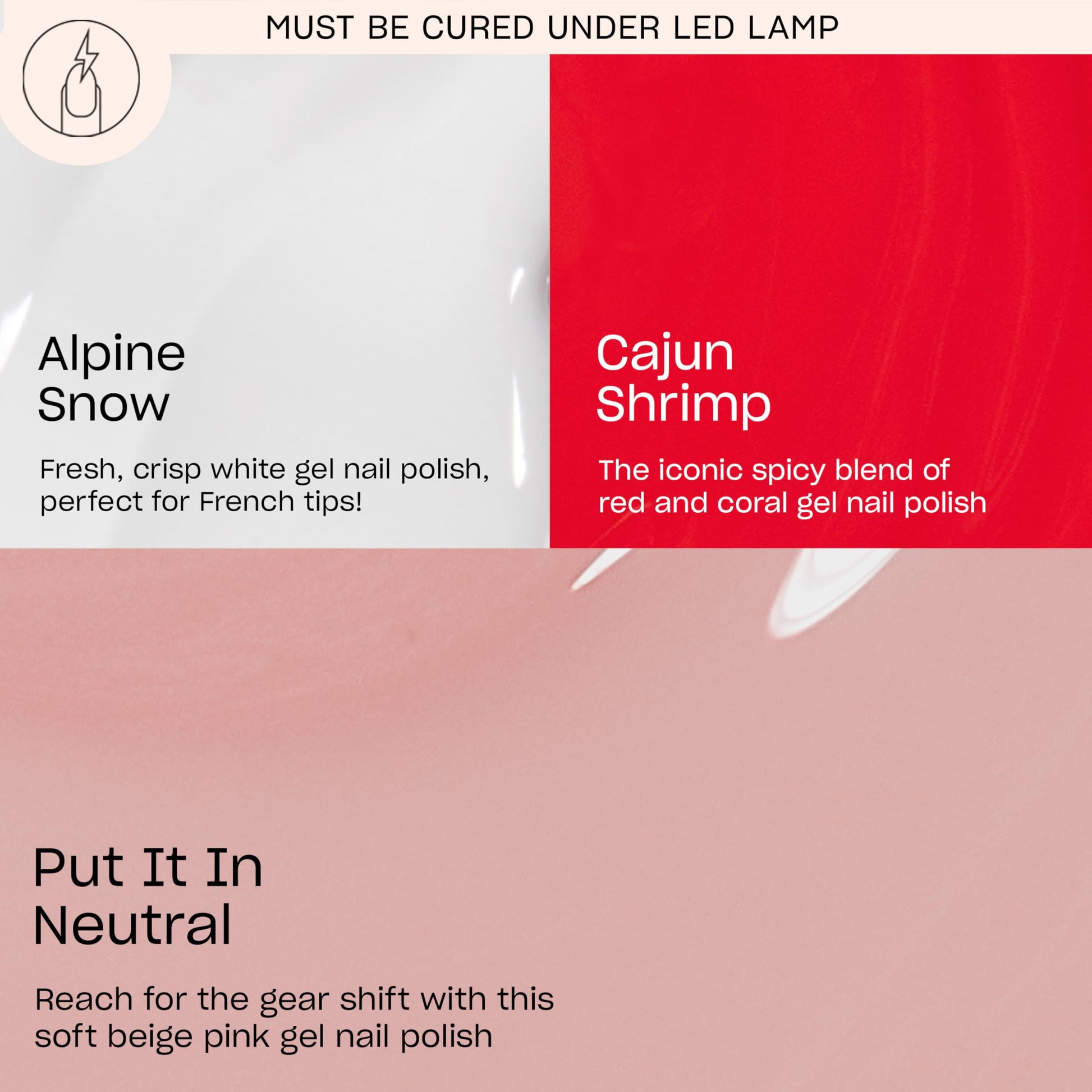 Tan OPI GelColor Iconic Shades Gel Nail Polish Trio Bundle | Put It in Neutral, Sheer Soft Pink + Cajun Shrimp, Opaque Bright Orange + Alpine Snow, Opaque Soft White Crème UV Cure Gel Nail Polish Colors