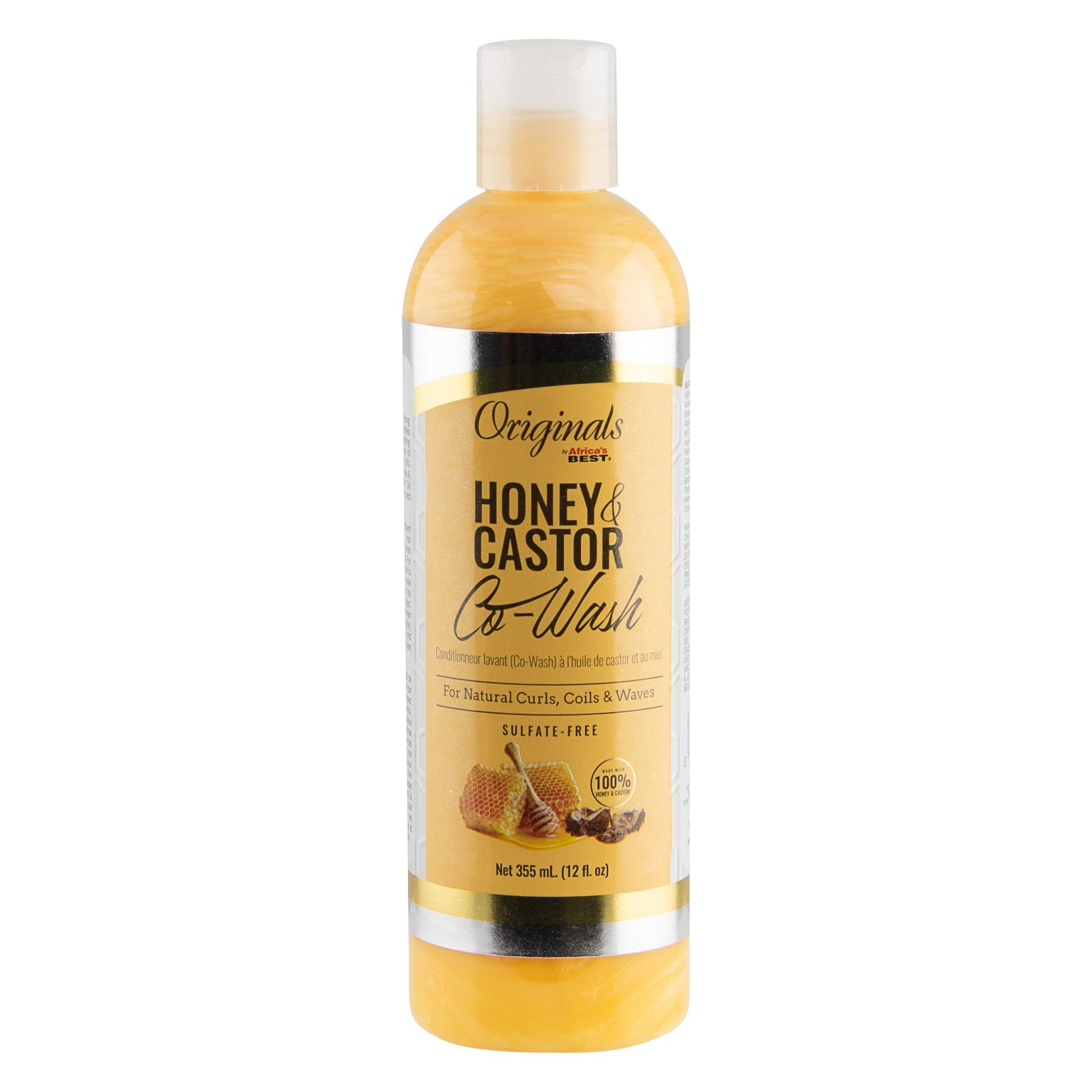 White Smoke Africa's Best Originals by and Castor Hair Co-Wash for Natural Curls, Coils and Waves, Sulfate-Free, Honey 12 Fl Oz