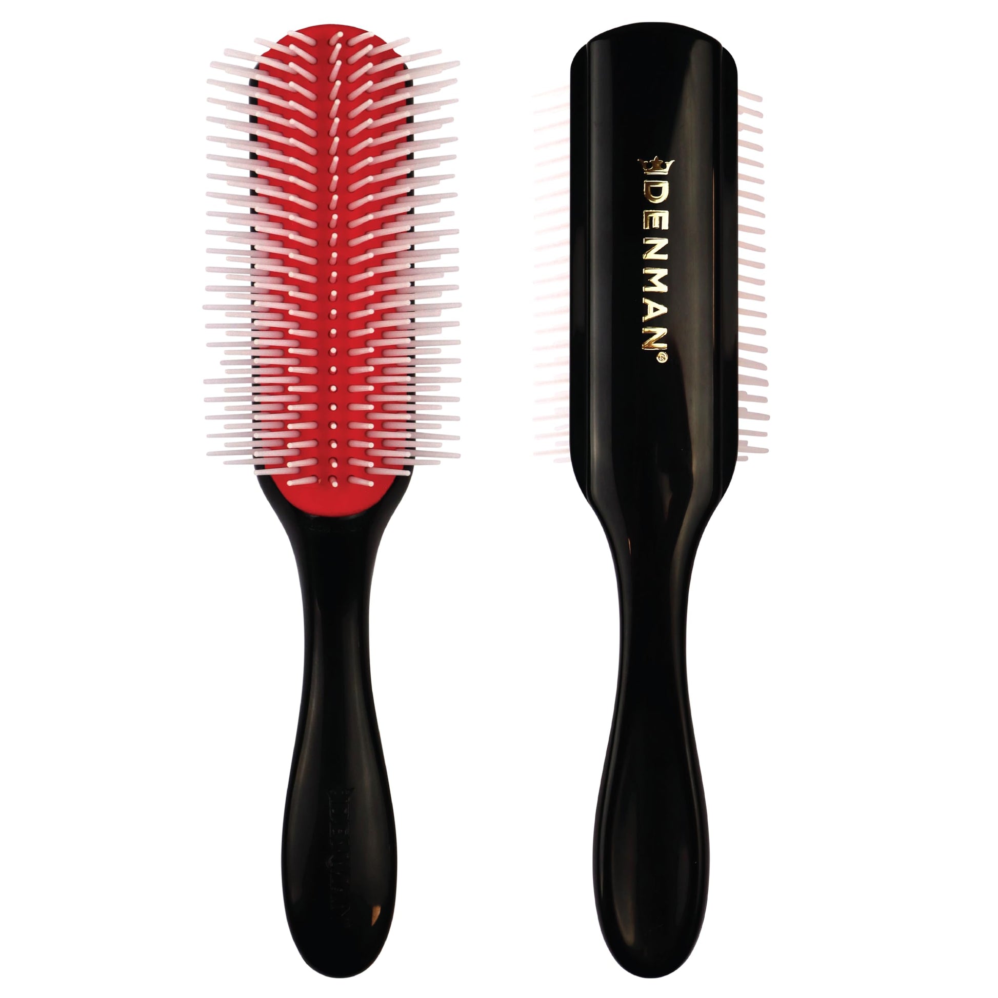 White Smoke Denman D4 Original Curl Definer & Styler, Curly Hair Brush for Women & Men – 9 Row Detangling & Curl Defining Brush for Smooth Defined Curls - a Precision Styling Brush for straight hair
