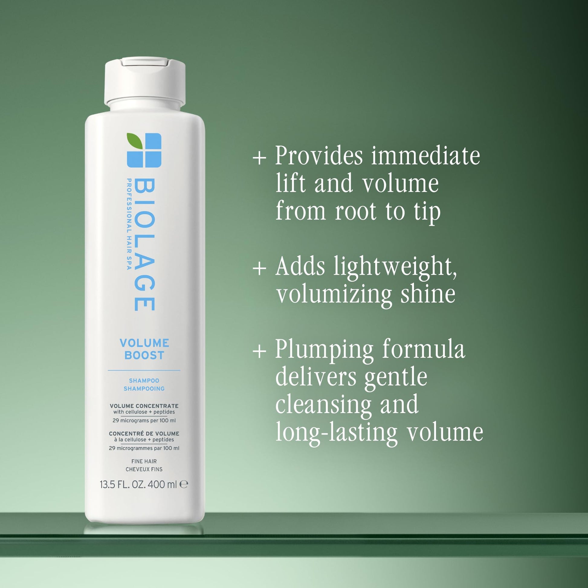 Dim Gray Biolage Volume Boost Shampoo for Fine Hair – Creates Lasting, Lightweight Volume, Root Lift & Shine, With Cellulose and Peptides, Vegan, Paraben and Silicone-Free, 13.5 Fl Oz