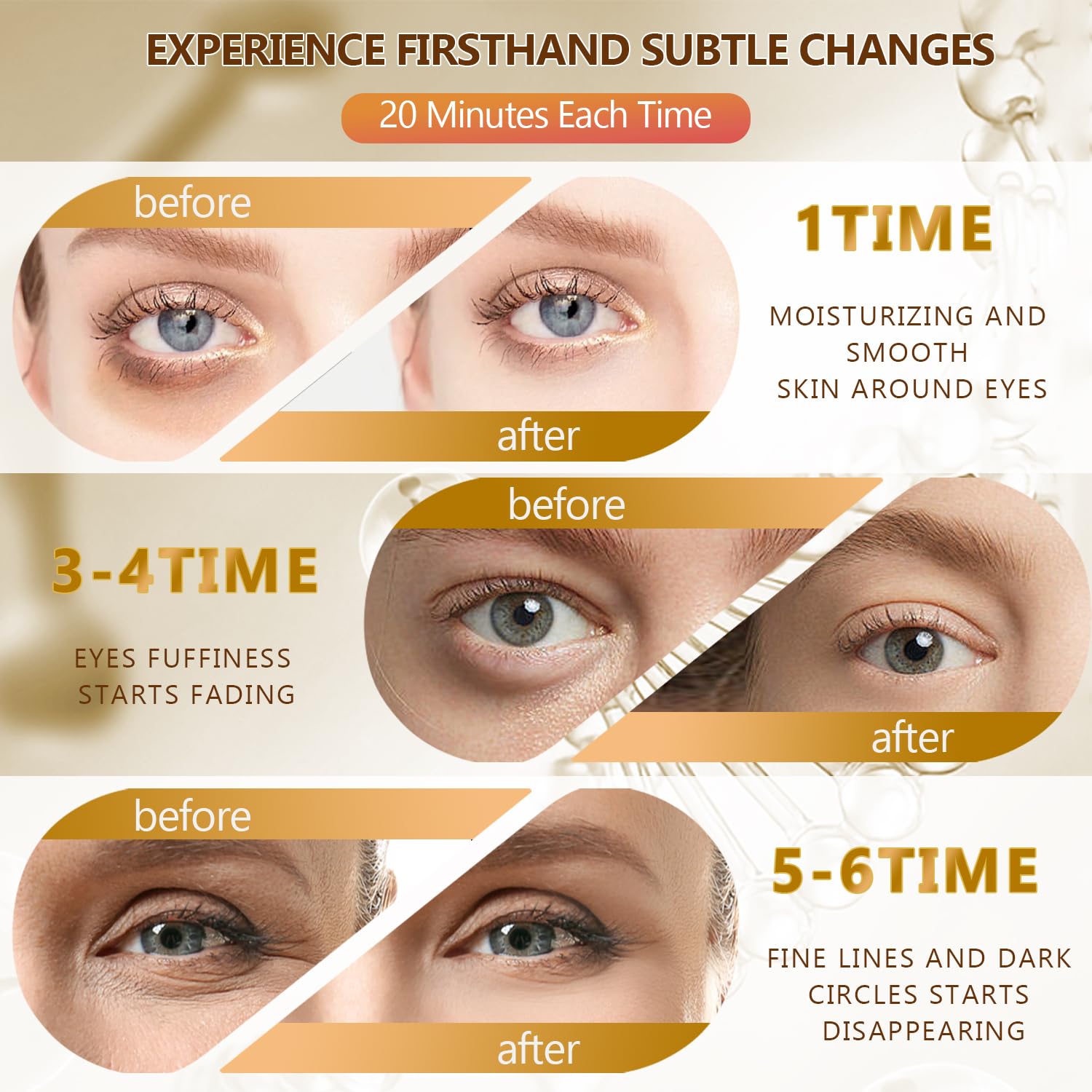 White Smoke 60 Pcs 24K Gold Under Eye Patches, 30 Pairs Undereye Mask for Dark Circles Puffy Eyes Treatment, Collagen Gel Pads Hydrating for Eye Bags Puffiness Wrinkle, Women Men Beauty Skin Care Products