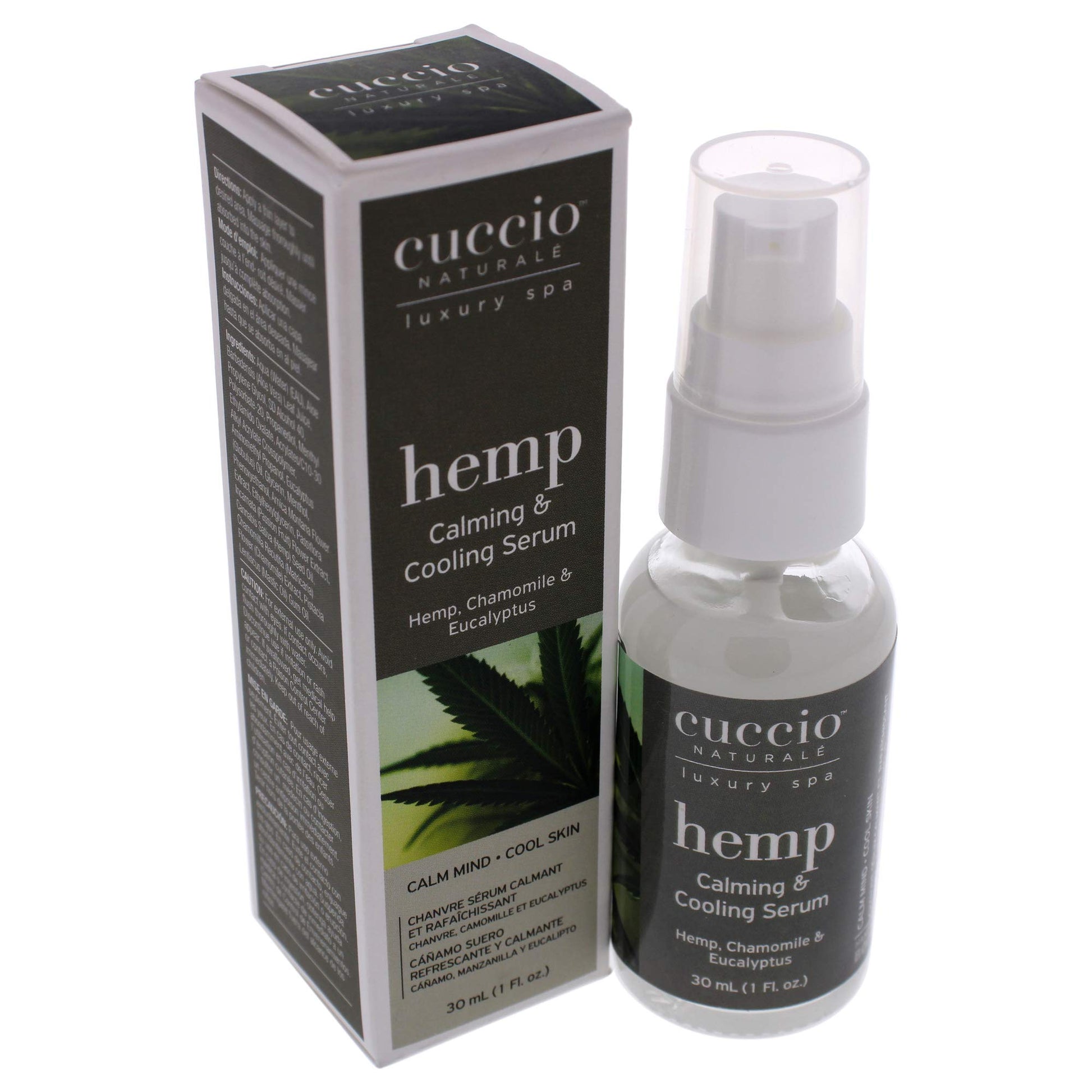 White Smoke Cuccio Naturale Hemp Calming And Cooling Serum - With Chamomile And Eucalyptus - Use On Pressure Points To Relax The Mind - Relieves Tension And Stress - Fatty Acids To Increase Hydration - 1 Oz