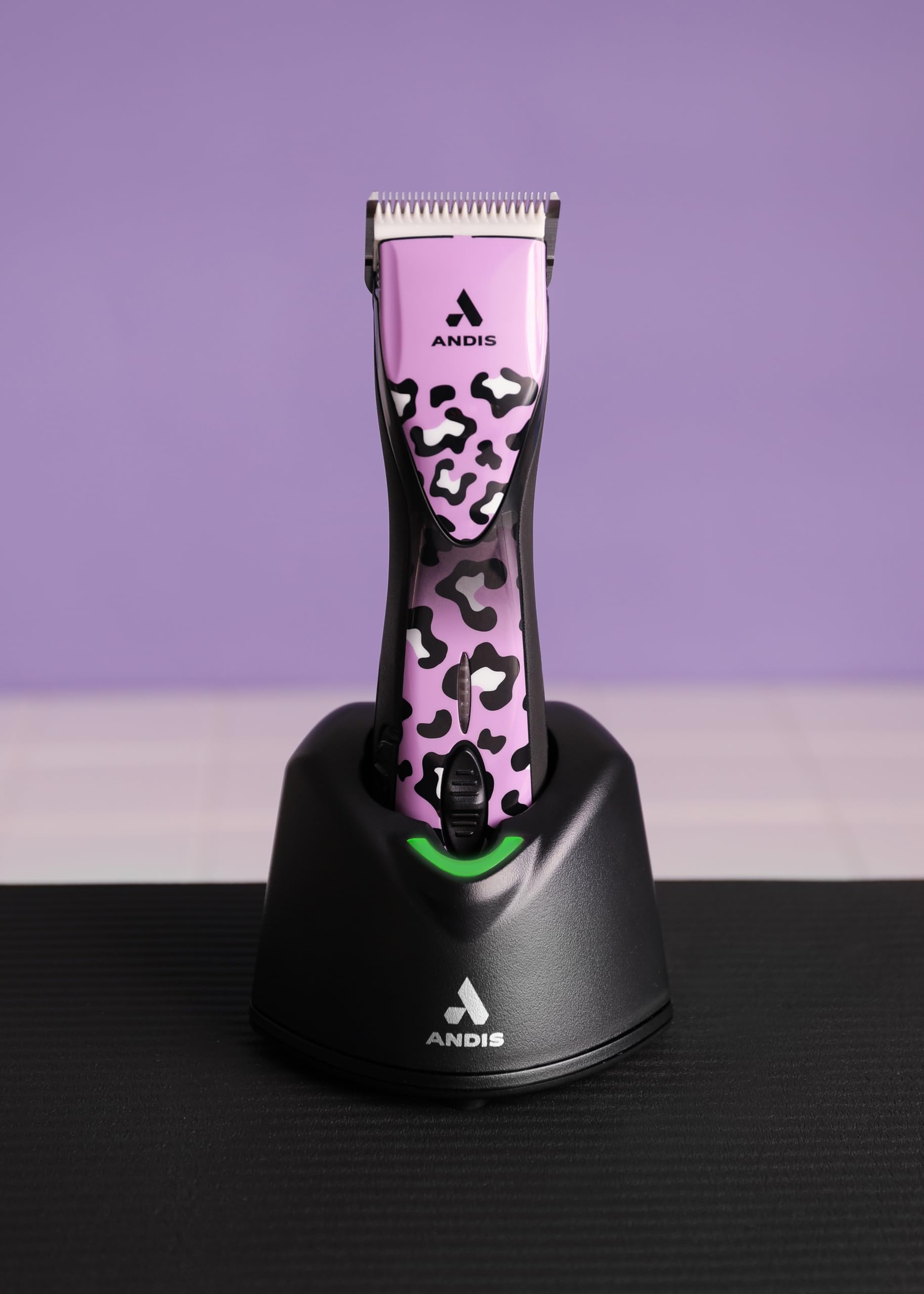 Dark Gray Andis 561458 Pulse Zr II Gabriel Feitosa Edition 5-Speed Detachable Blade Clipper, Cordless Animal/Dog Grooming, Removable Lithium Ion Battery, LED Charge Light, Wild Colorway