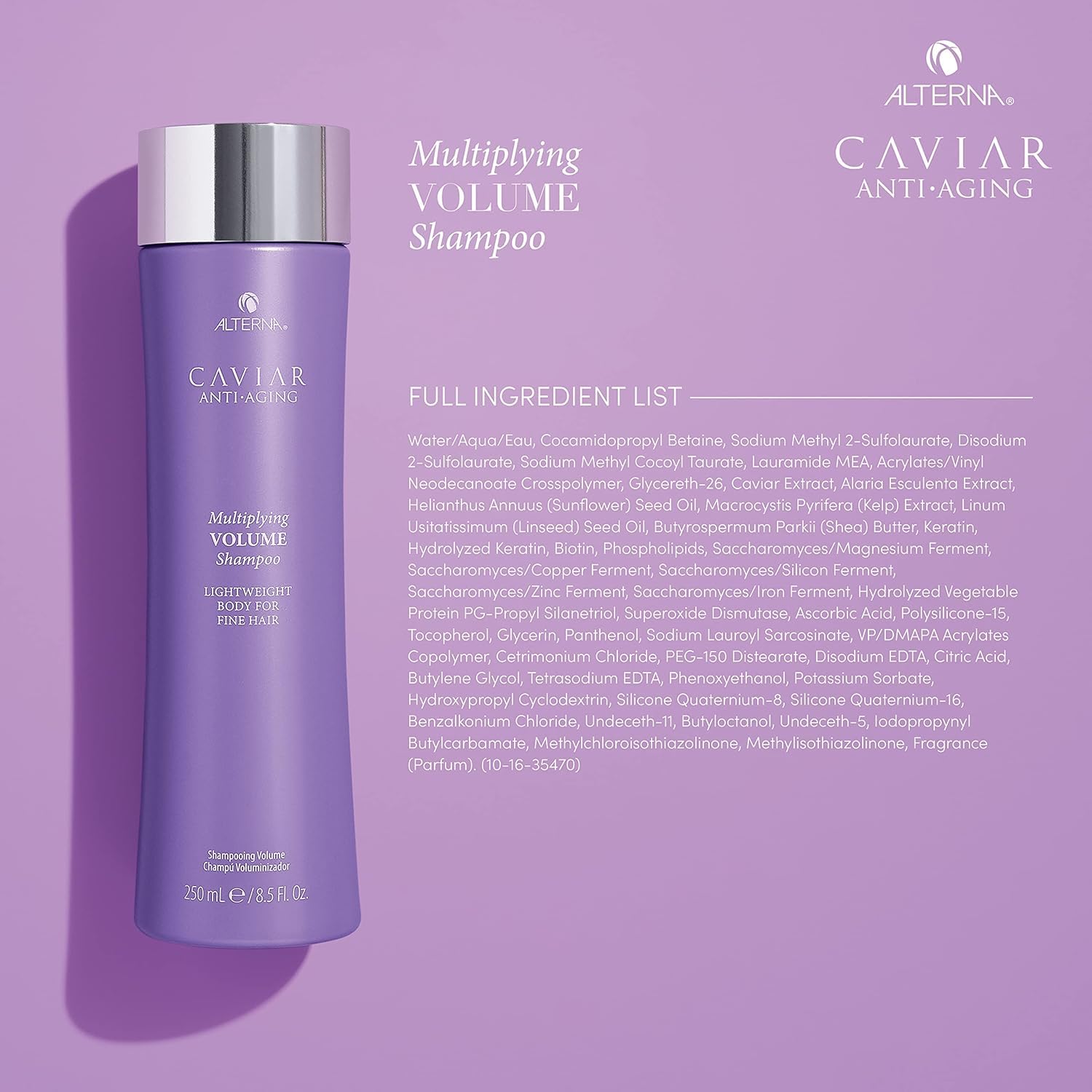 Dark Gray CAVIAR Anti-Aging Multiplying Volume Shampoo and Conditioner Set, 16.5-Ounce