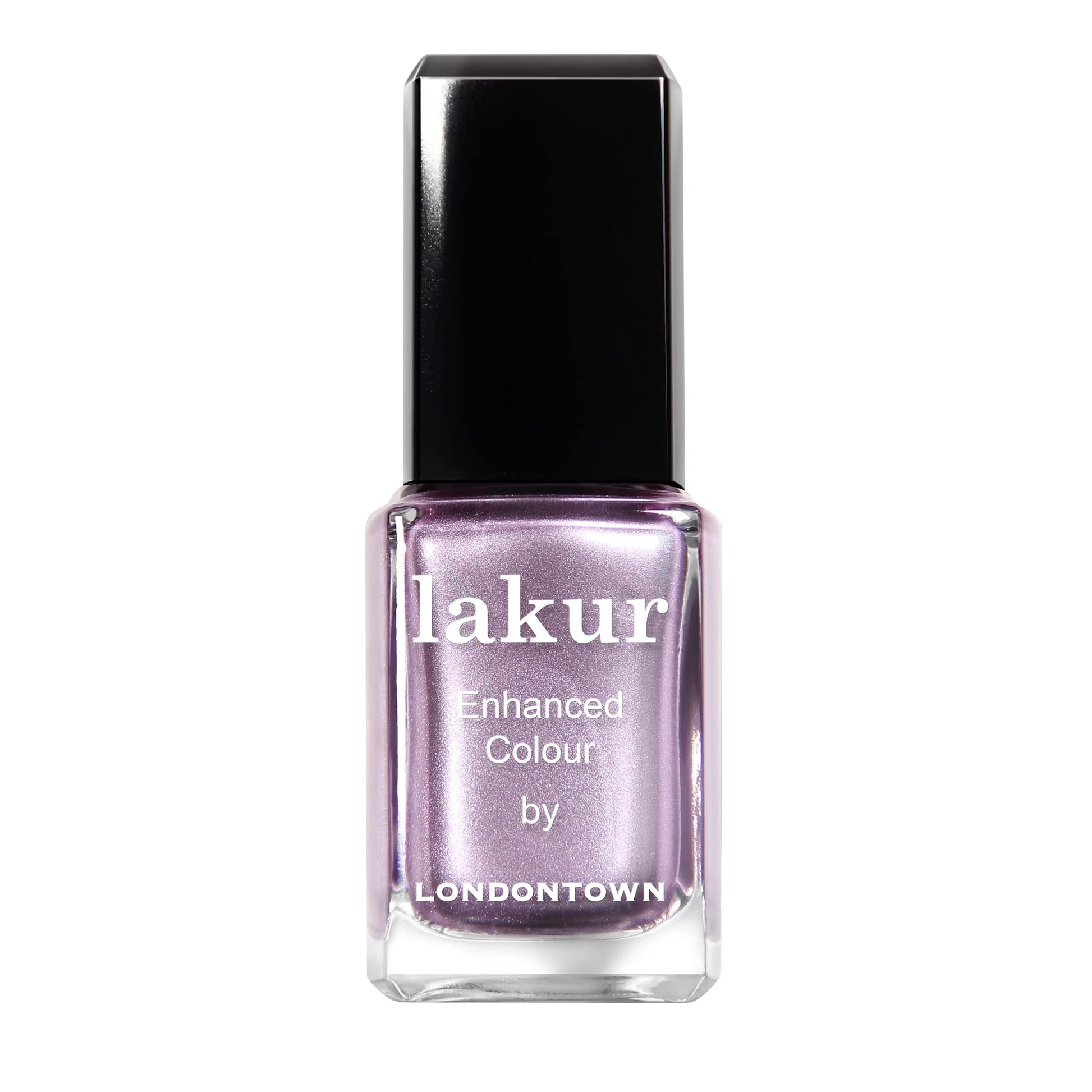 Black LONDONTOWN Lakur Nail Polish – Purple & Pink Shades, Long-Lasting, Streak-Free, Chip-Resistant | 21+ Free Non-Toxic Vegan Nail Color, Strengthens & Hydrates Nails, 0.4 Fl Oz, Brill-ant